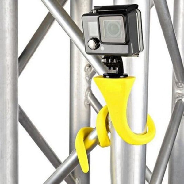 Desktop Bedside Car Bicycle Flexible Phone Holder Bracket Folding Caterpillars Snake Shape For Live Selfie Yellow Mounts & Holders