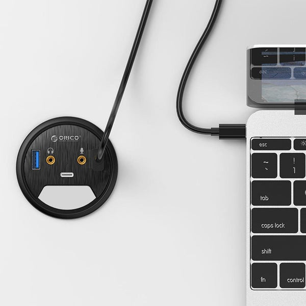 Desktop Grommet Usb3.0 Hub Type C Audio Port Dongle Splitter Adapter Usb Cables Hubs & Adapters