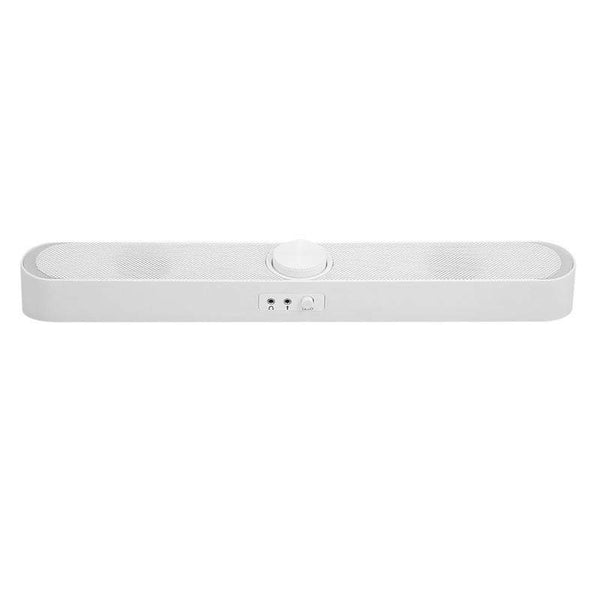 Speakers Desktop V 198 Usb Powered Sound Bar Computer With Led Lights 3.5Mm Audio Mic Plug Wired Soundbar For Pc Cellphone Tablets Laptop White Comput