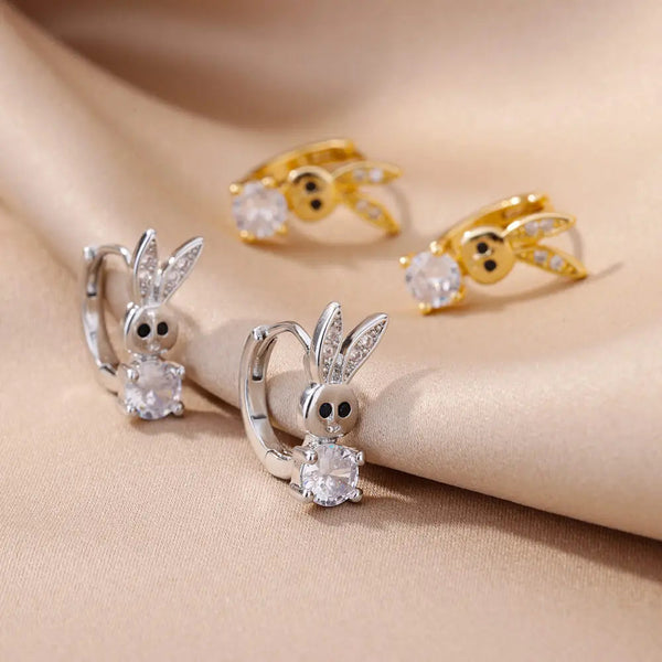 Veile Studios Stainless Steel Rabbit Heart Star Butterfly Women Gold Colour Hoop Earrings