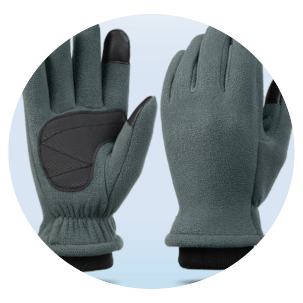 S Grey Winter Fleece Touchscreen Warm & Water Repellent For Cycling Outdoor Sports Gloves