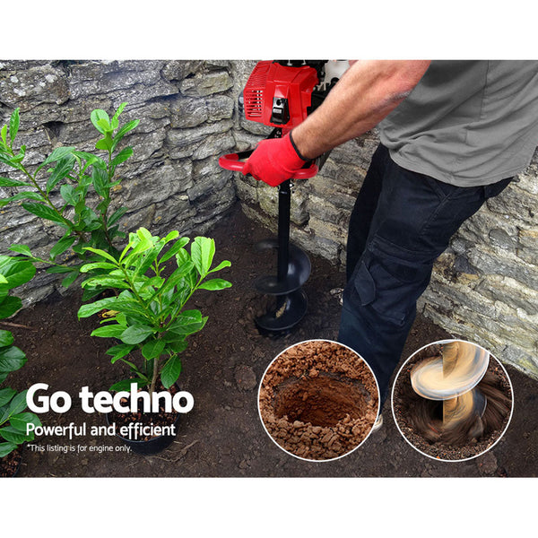 Giantz 80Cc Petrol Post Hole Digger Motor Only Engine Red Post Hole Diggers & Augers