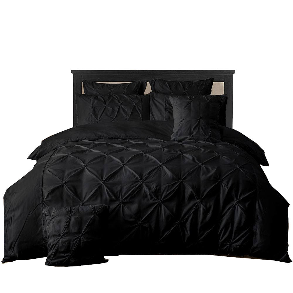 Fabric Fantastic Diamond Pintuck Black Duvet Quilt Cover Set Quilt Covers