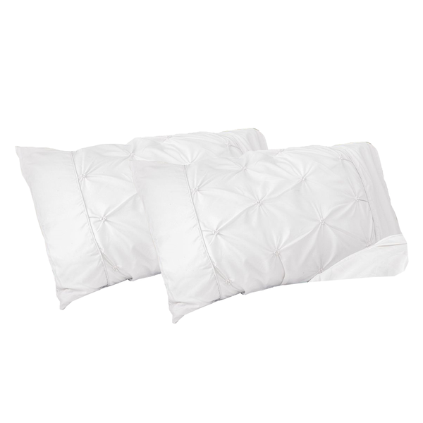 Fabric Fantastic Diamond Pintuck Premium Ultra Soft King Size Pillowcases 2 Pack Pillow Cases