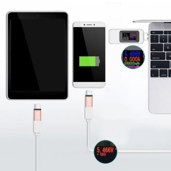 Digital 10 In Colorful Lcd Display Usb Voltage Current Tester White Other Test Meters & Detectors