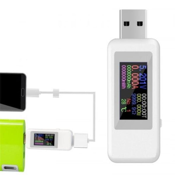 Digital 10 In Colorful Lcd Display Usb Voltage Current Tester White Other Test Meters & Detectors