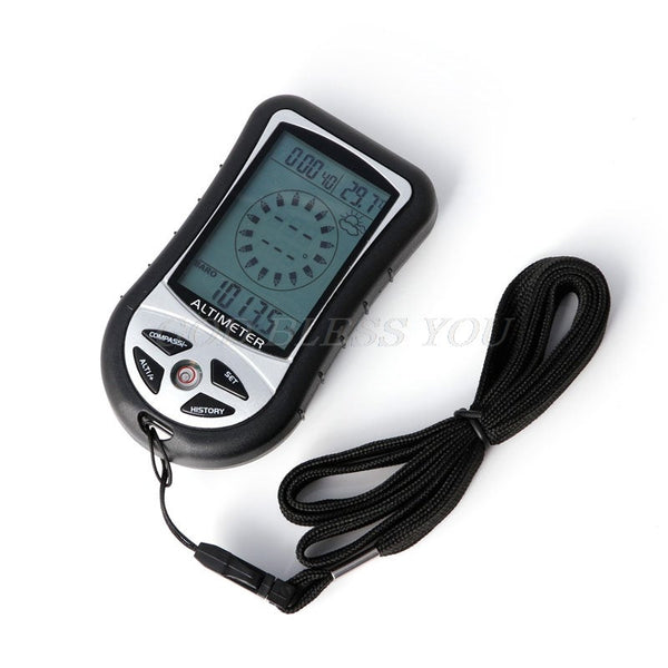 Digital 8 In 1 Lcd Compass Barometer Altimeter Thermo Temperature Clock Calendar Ping Weather Stations