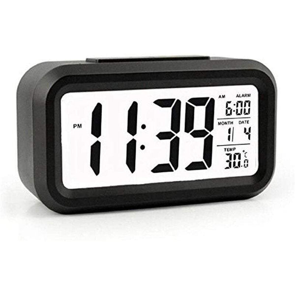 Clocks Digital Alarm Battery Operated Smart Sensor Mini Night Light Date Temperature 12 / 24Hr Switchable For Bedroom Heavy Sleepers Travel Alarm Cloc
