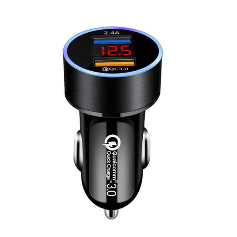 Car Chargers Digital Dual Usb Quick 3.0 Fast Adapter