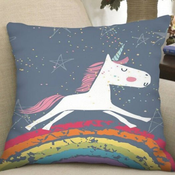 Digital Print Unicorn Square Sofa Cushion Pillow Case Multi W18 X L18 Inch