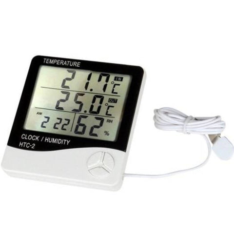 Digital Thermometer Hygrometer Electronic Lcd Humidity Meter Indoor Outdoor White Thermometers