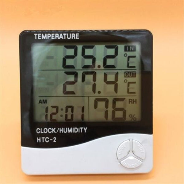 Digital Thermometer Hygrometer Electronic Lcd Humidity Meter Indoor Outdoor White Thermometers