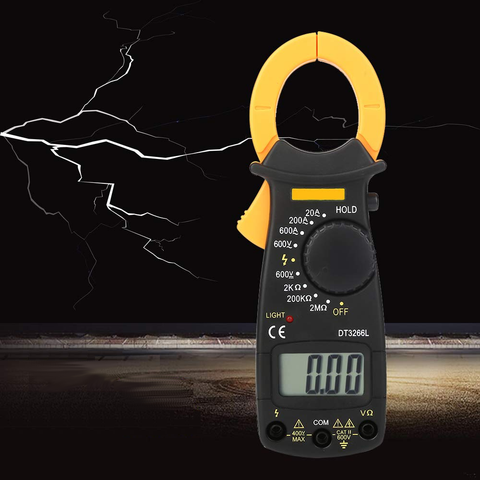 Digital Clamp Voltage Meter Current Resistance Multimeter Tester Black Yellow