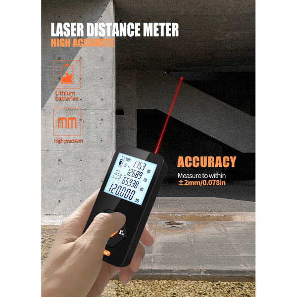 Digital Rangefinder 120M Distance Meter Laser Tape Measure Laser Measuring Tools