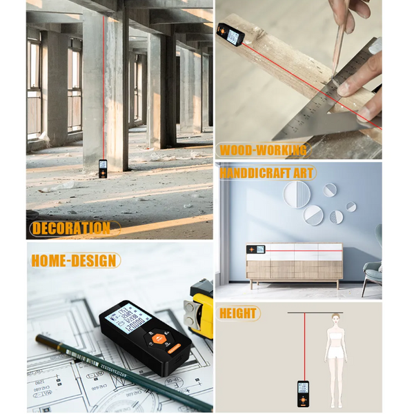 Digital Rangefinder 120M Distance Meter Laser Tape Measure Laser Measuring Tools