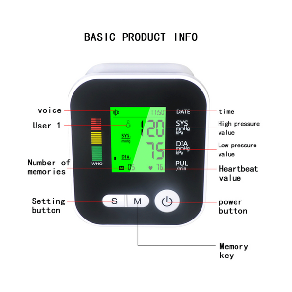 Upper Arm Digital Automatic Blood Pressure Monitor Blood Pressure Monitoring