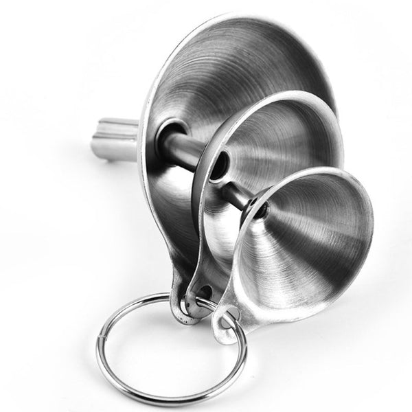 Stainless Steel All Purpose Mini Oil Wine Integrated Funnel Liquid Funnels