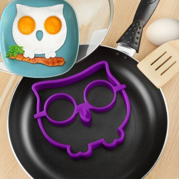 Non Stick Owl Shaped Silicone Fried Egg Mold Purple