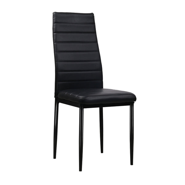 Artiss Set Of 4 Pvc Leather Black Dining Chairs
