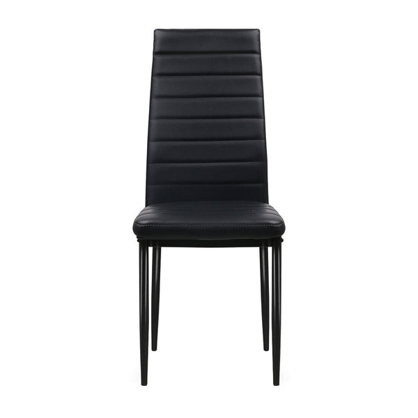 Artiss Set Of 4 Pvc Leather Black Dining Chairs