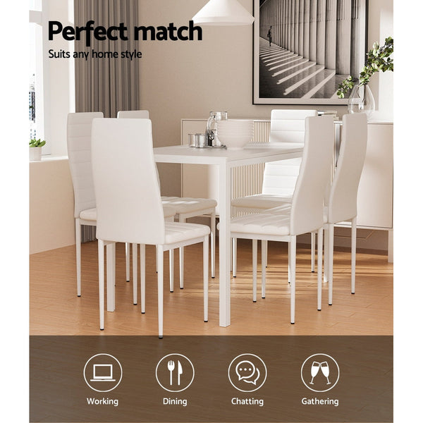 Artiss Dining Chairs And Table Set 6 Of 7 Top White Dining Sets