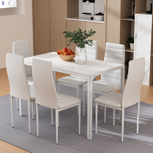 Artiss Dining Chairs And Table Set 6 Of 7 Top White Dining Sets