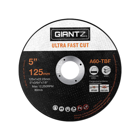 Giantz 100-Piece Cutting Discs 5" 125Mm Angle Grinder Thin Off Wheel Metal