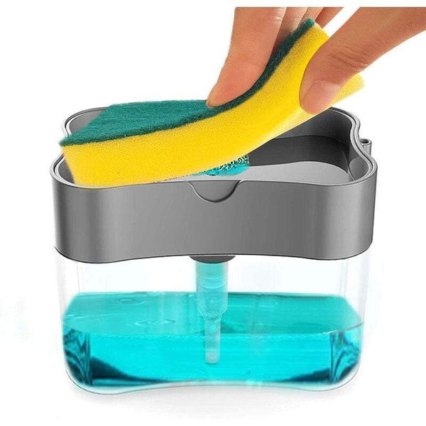 Washing Machines Dishwashing Soap Dispenser Sponge Holder 2 In 1 Box Countertop Pump Soap Dishes & Dispensers