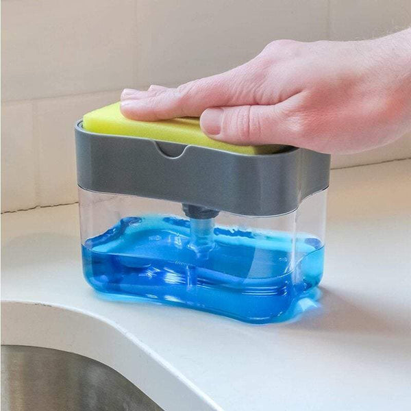 Washing Machines Dishwashing Soap Dispenser Sponge Holder 2 In 1 Box Countertop Pump Soap Dishes & Dispensers