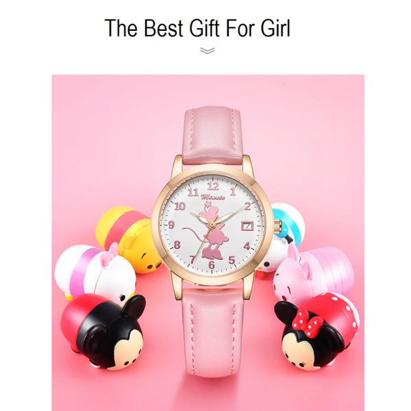 Veile Studios Minnie Mouse Kids Girl Cute Beautiful Quartz Wristwatch Lady Clocks Children Watch Children's Watches
