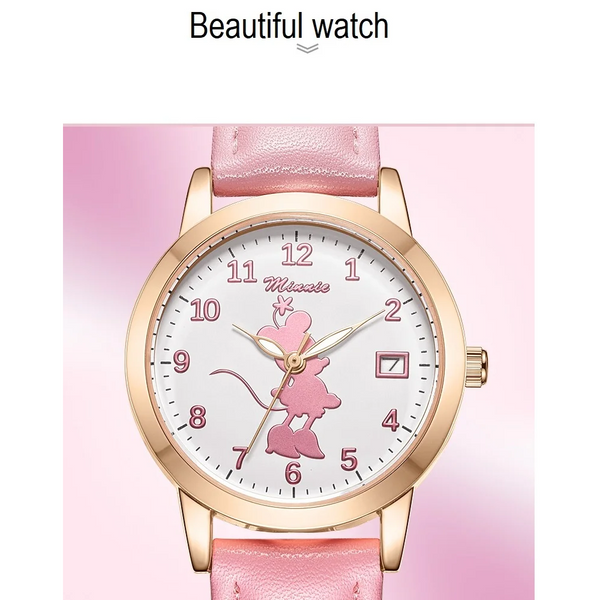 Veile Studios Minnie Mouse Kids Girl Cute Beautiful Quartz Wristwatch Lady Clocks Children Watch Children's Watches