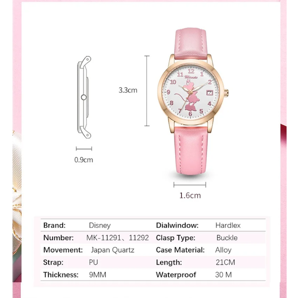 Veile Studios Minnie Mouse Kids Girl Cute Beautiful Quartz Wristwatch Lady Clocks Children Watch Children's Watches