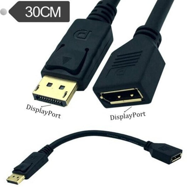 Monitor/AV Cables & Adapters Displayport Extension Cable For Pc Projectors Hd Tv Laptops Port Male To Female 30Cm Black