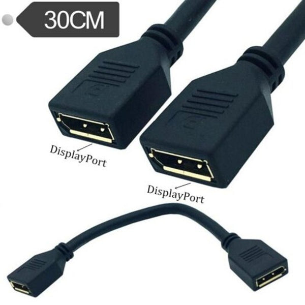 Displayport Female To Connector Extender Port Dp Cable Extension Adapter 30Cm Black Monitor/Av Cables & Adapters