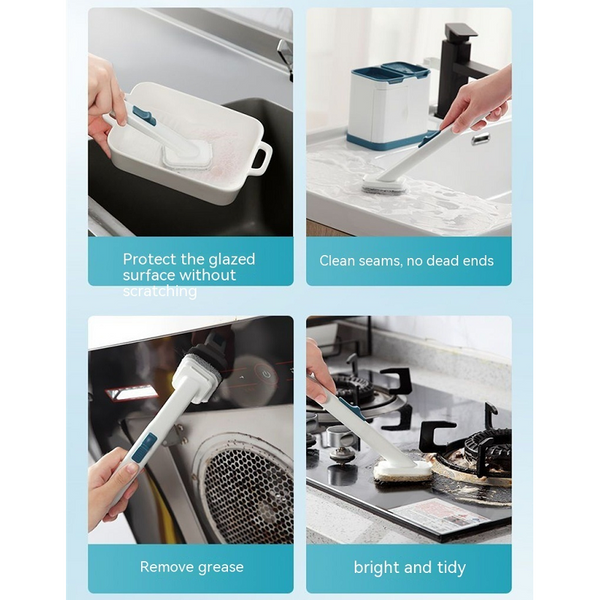 Disposable Brush Pot Dishwashing Washing Cup Kitchen Cleaning Tools Long Handle Storage Wok Gadgets
