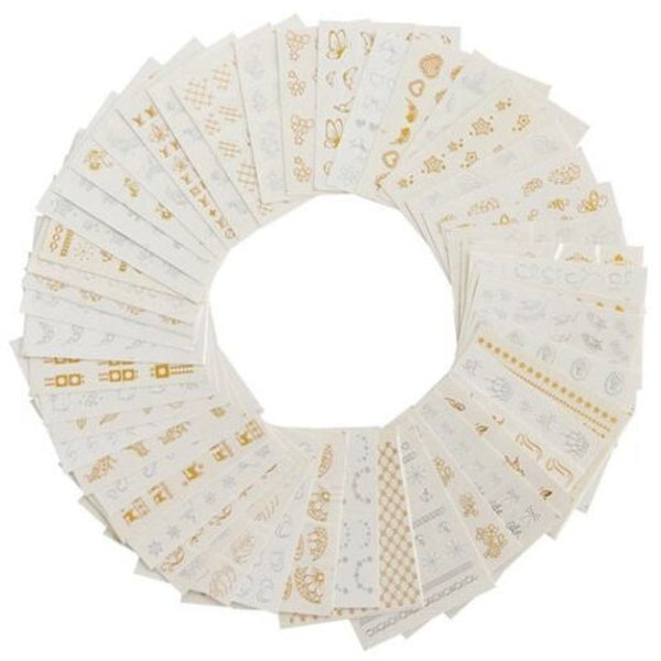 Diy Decoration Nail Sticker Gold And Silver Embossed 30Pcs Multi B 2D Nail Art Design