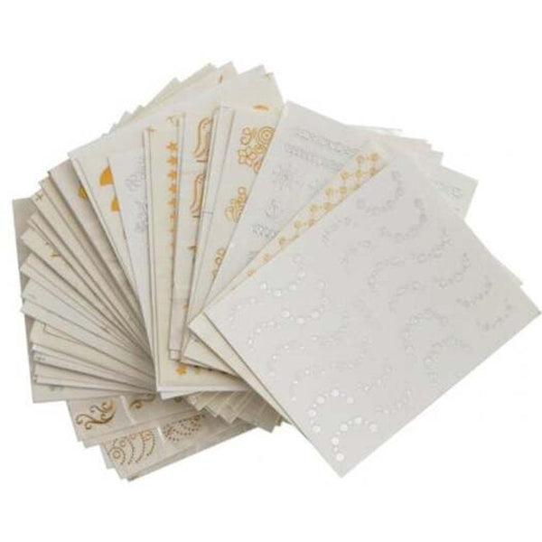 Diy Decoration Nail Sticker Gold And Silver Embossed 30Pcs Multi B 2D Nail Art Design