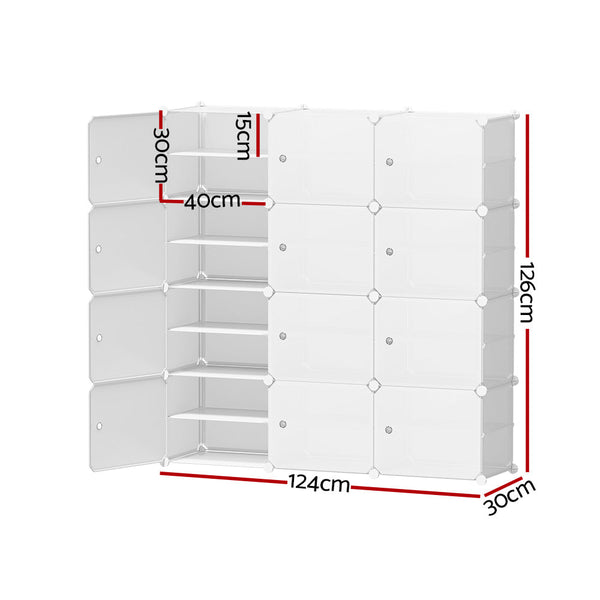 Artiss Diy Shoe Box Cabinet White Storage Cube Portable Organiser Stand