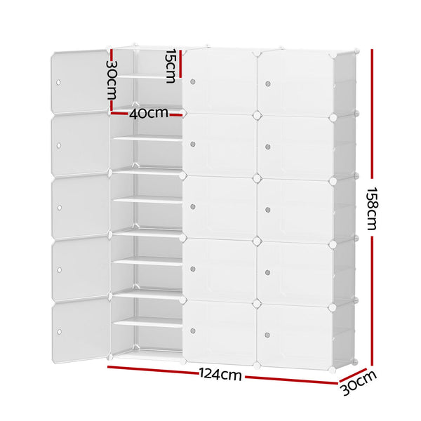 Artiss Shoe Cabinet Diy Box White Cube Portable Organiser Storage Stand Shoe Cabinets