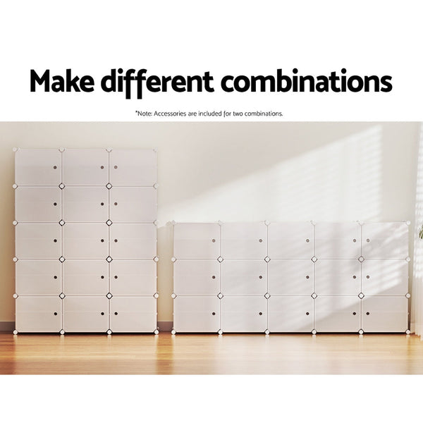 Artiss Shoe Cabinet Diy Box White Cube Portable Organiser Storage Stand Shoe Cabinets