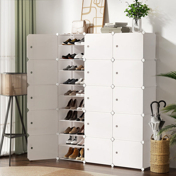 Artiss Shoe Cabinet Diy Box White Cube Portable Organiser Storage Stand Shoe Cabinets