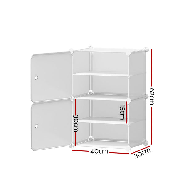 Artiss Shoe Cabinet Diy Box White Storage Cube Portable Organiser Stand