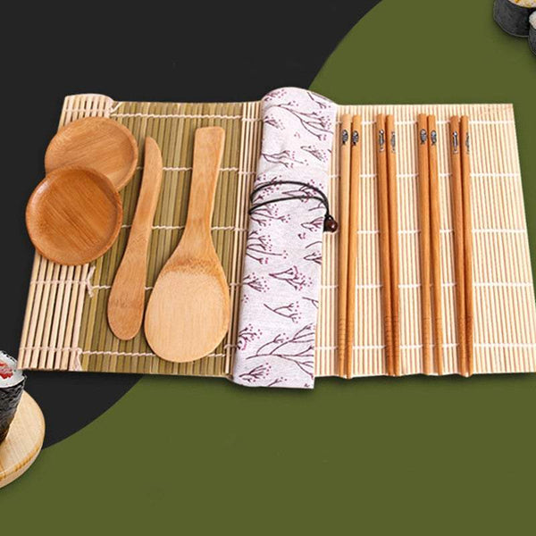 Food Preparation Diy Sushi Making Tool Set With Package Bag Practical Roll Curtain Chopsticks Sushi Kits