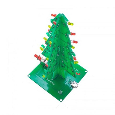 Diy Three Dimensional Color Christmas Tree Led Running Water Lights Kit Jungle Green