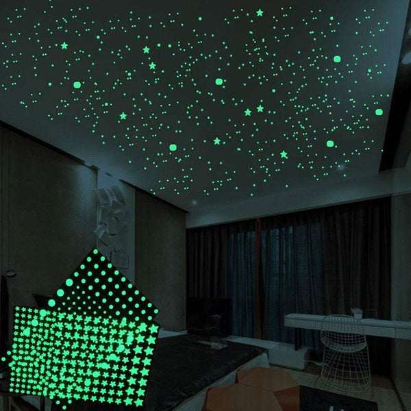 Decorative Stickers Diy Wall Luminous Bubble Stars Or Dots Wall Stickers