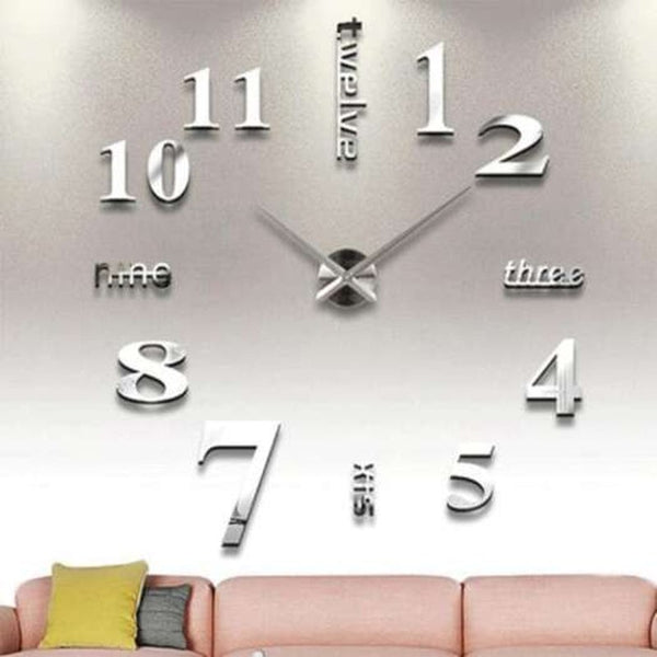 Diy Wall Mounted Clock Modern Unique Numbers Design Decorative Platinum Wall Clocks