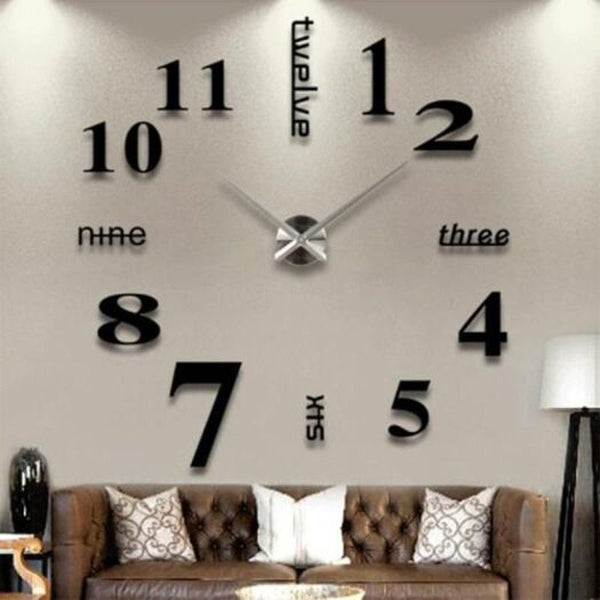 Diy Wall Mounted Clock Modern Unique Numbers Design Decorative Platinum Wall Clocks