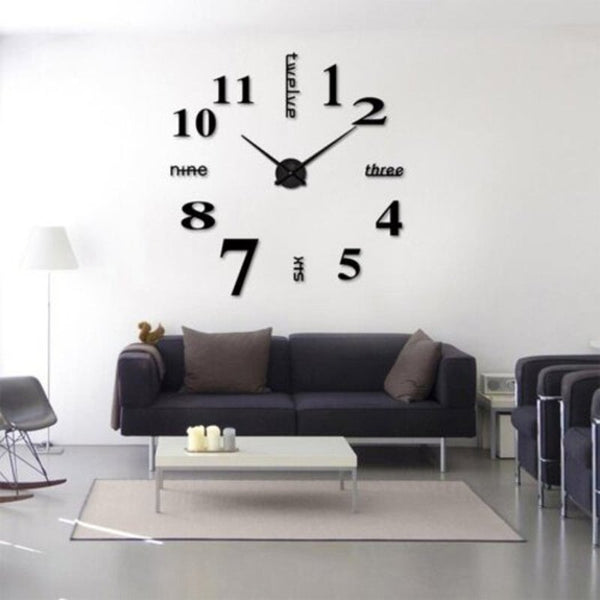 Wall Clocks Diy Wall Mounted Clock Modern Unique Numbers Design Decorative Platinum