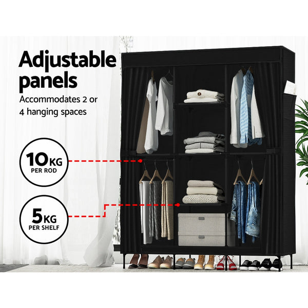 Wardrobes Artiss Large Portable Clothes Closet Wardrobe With Shelf