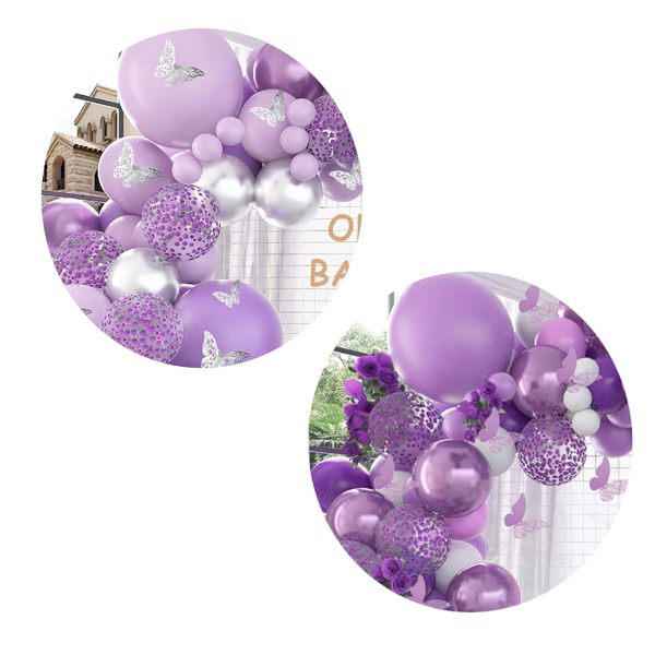 Balloons Butterfly Garland Arch Kit Purple Birthday Party Wedding Decor